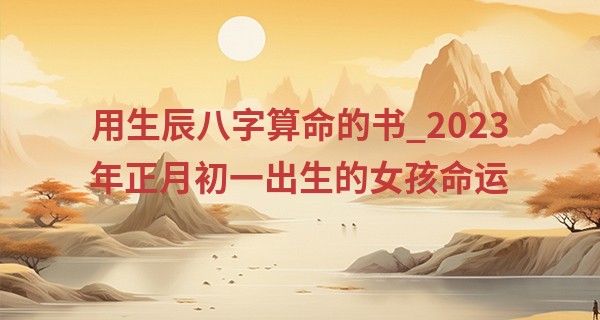 用生辰八字算命的书_2023年正月初一出生的女孩命运 大年初一出生是什么命