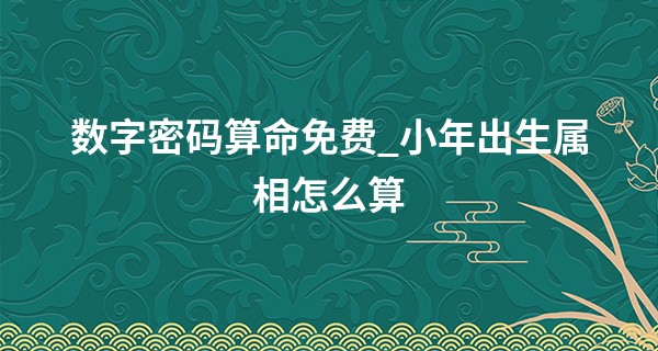 数字密码算命免费_小年出生属相怎么算 北方小年出生的人好不好
