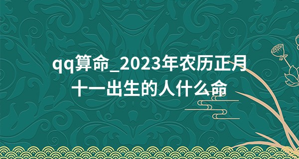 qq算命_2023年农历正月十一出生的人什么命,五行缺什么