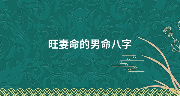 旺妻命的男命八字 什么八字命格旺妻_怎么用名字算命婚姻