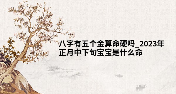 八字有五个金算命硬吗_2023年正月中下旬宝宝是什么命 正月尾兔宝宝好吗