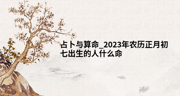 占卜与算命_2023年农历正月初七出生的人什么命,五行缺什么