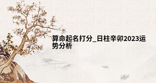 算命起名打分_日柱辛卯2023运势分析 运势下滑 行事须谨慎