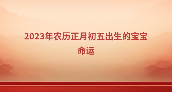 2023年农历正月初五出生的宝宝命运,五行缺什么_赵子淇 算命