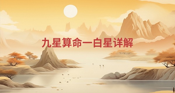 九星算命一白星详解 官星之应多有吉祥_算命