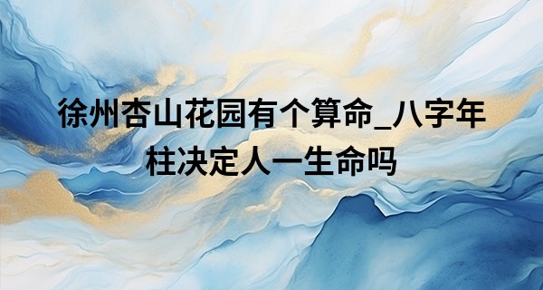 徐州杏山花园有个算命_八字年柱决定人一生命吗 人生起点各有不同