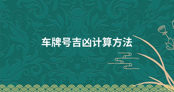 车牌号吉凶计算方法 代入公式就可以_右胳膊胎记算命图解