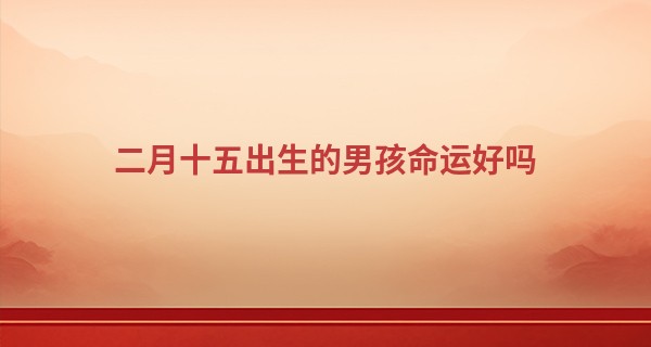 二月十五出生的男孩命运好吗
