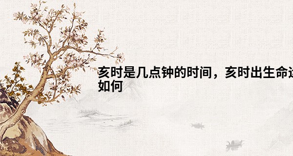 亥时是几点钟的时间，亥时出生命运如何