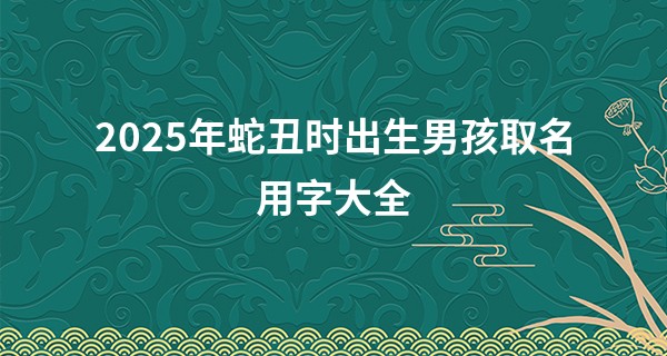 2025年蛇丑时出生男孩取名用字大全,2025木蛇最吉利的名字