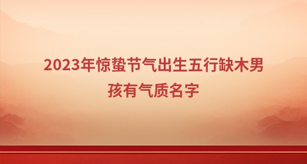 2023年惊蛰节气出生五行缺木男孩有气质名字