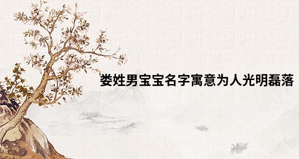 娄姓男宝宝名字寓意为人光明磊落