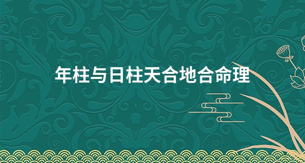 年柱与日柱天合地合命理,日柱与年柱合是好事吗