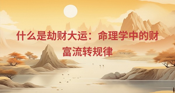 什么是劫财大运：命理学中的财富流转规律