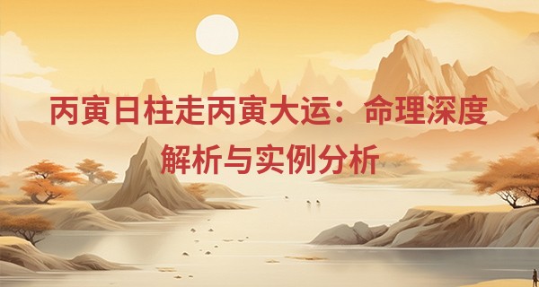丙寅日柱走丙寅大运：命理深度解析与实例分析