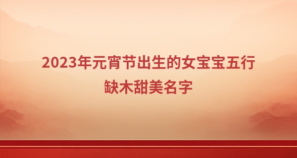 2023年元宵节出生的女宝宝五行缺木甜美名字