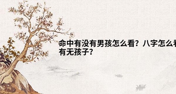 命中有没有男孩怎么看？八字怎么看有无孩子？