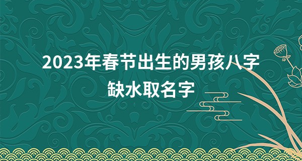 2023年春节出生的男孩八字缺水取名字