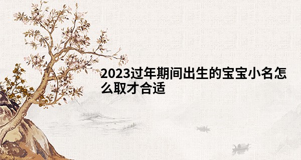 2023过年期间出生的宝宝小名怎么取才合适